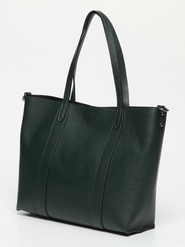 maison héritage PARIS Leren shopper "Elis" donkergroen - (B)41 x (H)30 x (D)10 cm