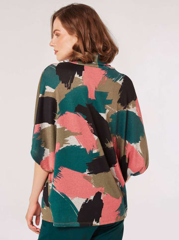 Apricot Longsleeve in Petrol/ Hellbraun/ Pink