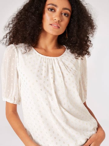 Apricot Bluse in Weiß/ Gold