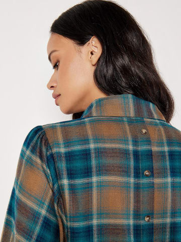 Apricot Bluse in Camel/ Blau