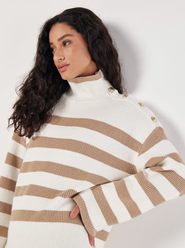 Apricot Pullover in Weiß/ Hellbraun