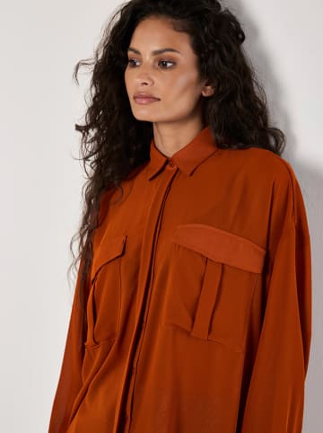 Apricot Lange blouse oranje