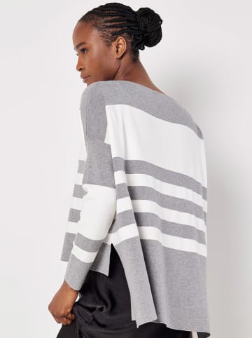 Apricot Pullover in Grau/ Weiß