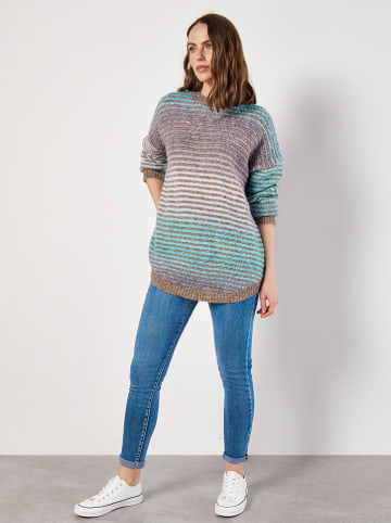 Apricot Pullover in Grau/ Türkis