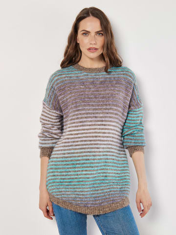 Apricot Trui grijs/turquoise