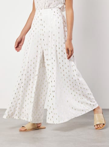 Apricot Marlenehose in Weiß/ Gold