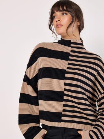 Apricot Pullover in Hellbraun/ Schwarz