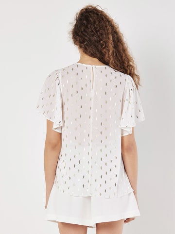 Apricot Bluse in Weiß/ Gold