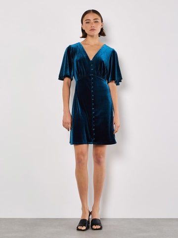 Apricot Fluwelen jurk  blauw