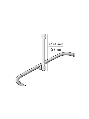 Wenko Douchegordijnplafondstang "Era" wit - (L)57 cm