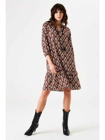 Garcia Sukienka w kolorze kremowo-czarno-czerwonym