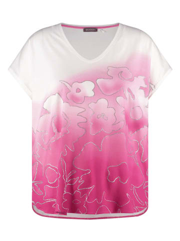 SAMOON Shirt in Pink/ Weiß