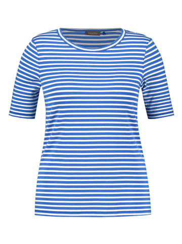 SAMOON Shirt blauw/wit