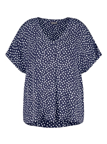 SAMOON Blouse donkerblauw/wit