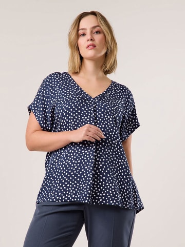 SAMOON Blouse donkerblauw/wit