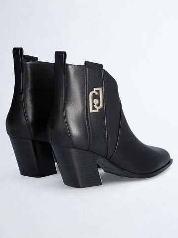 Liu Jo Leder-Ankle-Boots in Schwarz