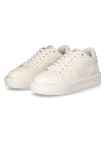 Liu Jo Skórzane sneakersy w kolorze kremowym