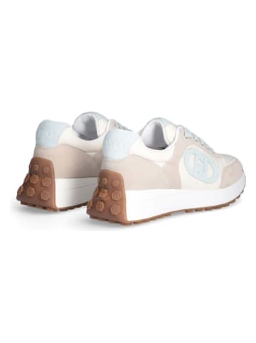 Liu Jo Leder-Sneakers in Creme/ Rosa