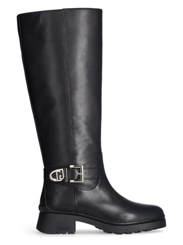 Liu Jo Leder-Stiefel in Schwarz