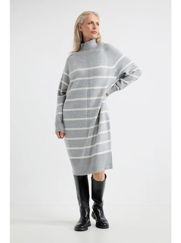 Josephine & Co Jurk "Anika" lichtgrijs/wit