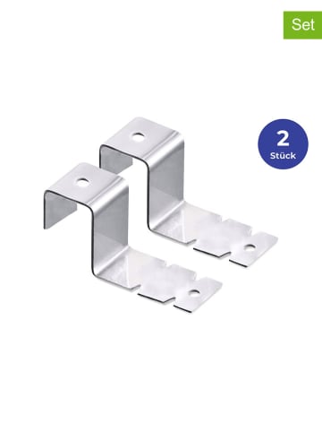 Wenko 2-delige set: raamhaken zilverkleurig - 2x 2 stuks