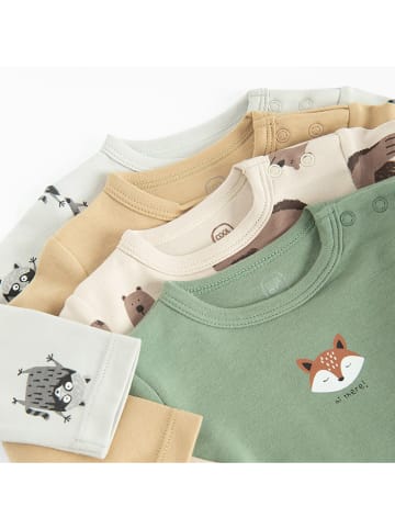 COOL CLUB 4-delige set: rompers geel/groen/crème