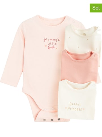 COOL CLUB 4er-Set: Bodys  in Creme/ Rosa