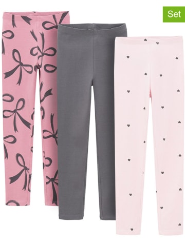 COOL CLUB 3er-Set: Leggings in Rosa/ Anthrazit