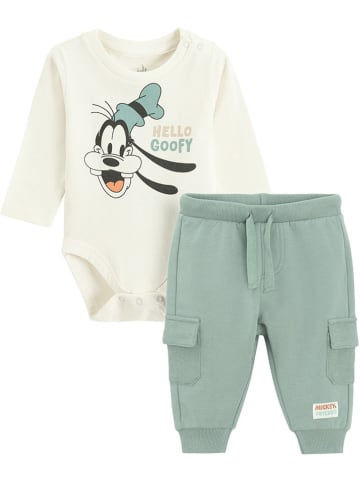 COOL CLUB 2tlg. Outfit in Creme/ Grün