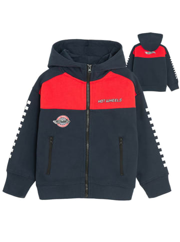 COOL CLUB Sweatjacke in Dunkelblau/ Rot