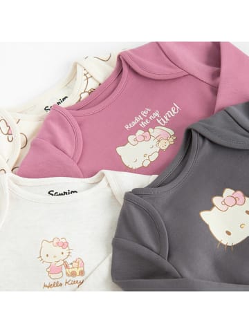 COOL CLUB 4er-Set: Bodys in Anthrazit/ Rosa/ Creme