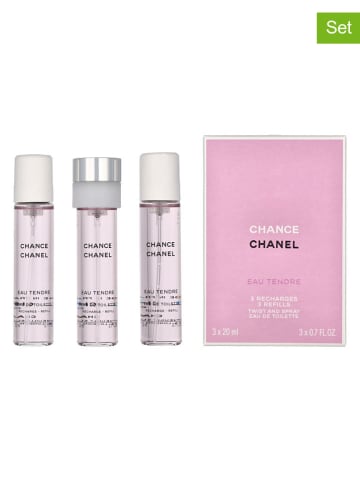 Chanel 3-częściowy zestaw "Chance Eau Tendre" - 3 x EDT, po 20 ml