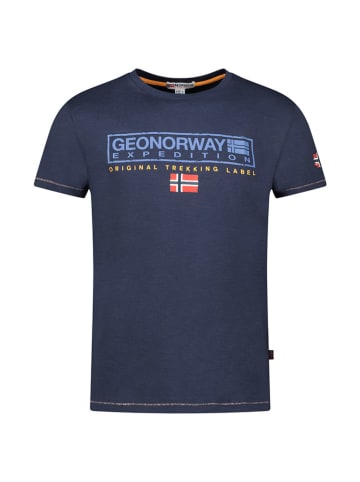 Geographical Norway Koszulka "Jasic" w kolorze granatowym