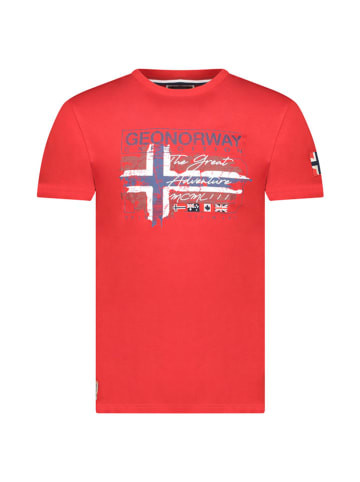 Geographical Norway Koszulka "Jrusty" w kolorze czerwonym