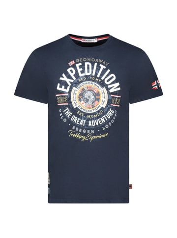 Geographical Norway Koszulka "Jaldemar" w kolorze granatowym