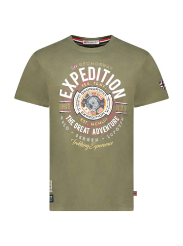 Geographical Norway Koszulka "Jaldemar" w kolorze khaki