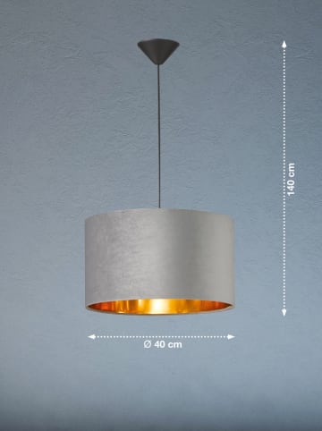 FISCHER & HONSEL Lampa wisząca "Aura" w kolorze szarym - Ø 40 cm