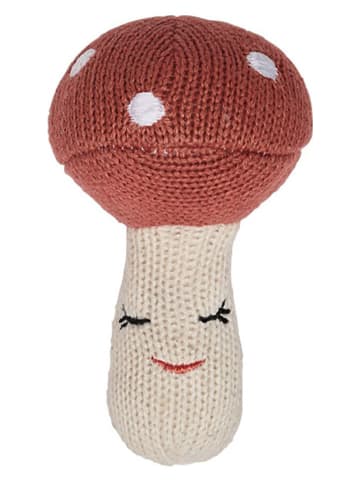 OYOY mini Grzechotka "Mushroom" w kolorze kremowo-czerwonym - 0+