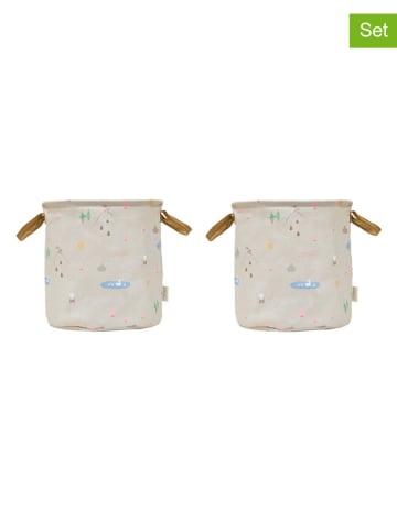 OYOY mini 2er-Set: Aufbewahrungskörbe "Deer & Duck" in Beige - (H)32 x  Ø 32 cm