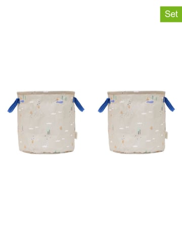 OYOY mini 2-delige set: opbergmanden "Foxy" beige - (H)32 x Ø 32 cm