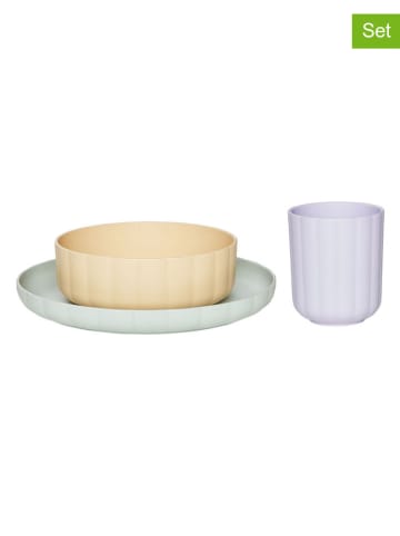OYOY mini 3-delige serviesset "Pullo" groen/crème/paars