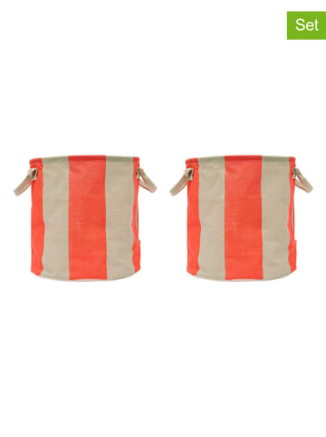 OYOY living design 2er-Set: Aufbewahrungskörbe "Kara" in Rot - (H)32 x  Ø 32 cm