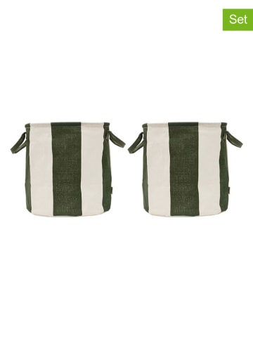 OYOY living design 2er-Set: Aufbewahrungskörbe "Kara" in Grün - (H)32 x  Ø 32 cm