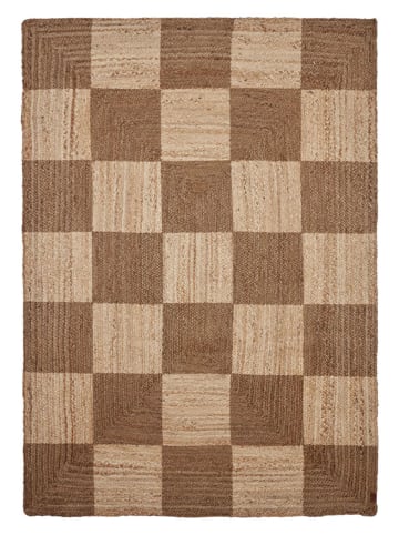 OYOY living design Jute tapijt "Chess" lichtbruin - (L)200 x (B)140 cm