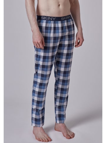Skiny Pyjama-Hose in Blau/ Weiß
