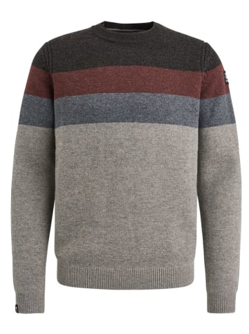 Vanguard Wollpullover in Grau/ Blau/ Rot