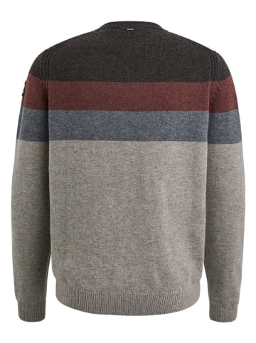 Vanguard Wollpullover in Grau/ Blau/ Rot