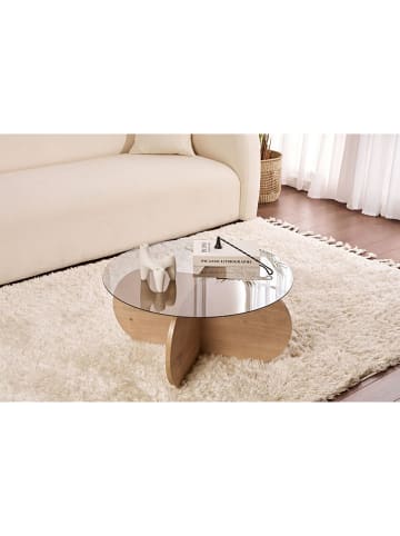 Scandinavia Concept Couchtisch "Aeris" in Hellbraun - (H)35 x Ø 75 cm