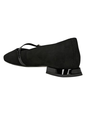 Wojas Leren ballerina's zwart