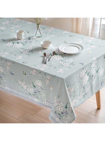 Mint Rugs Obrus "Floral And Tropical Galan" w kolorze biało-miętowym